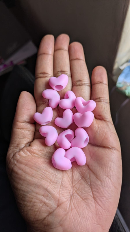 (Mini)Heart Shaped pink Beads